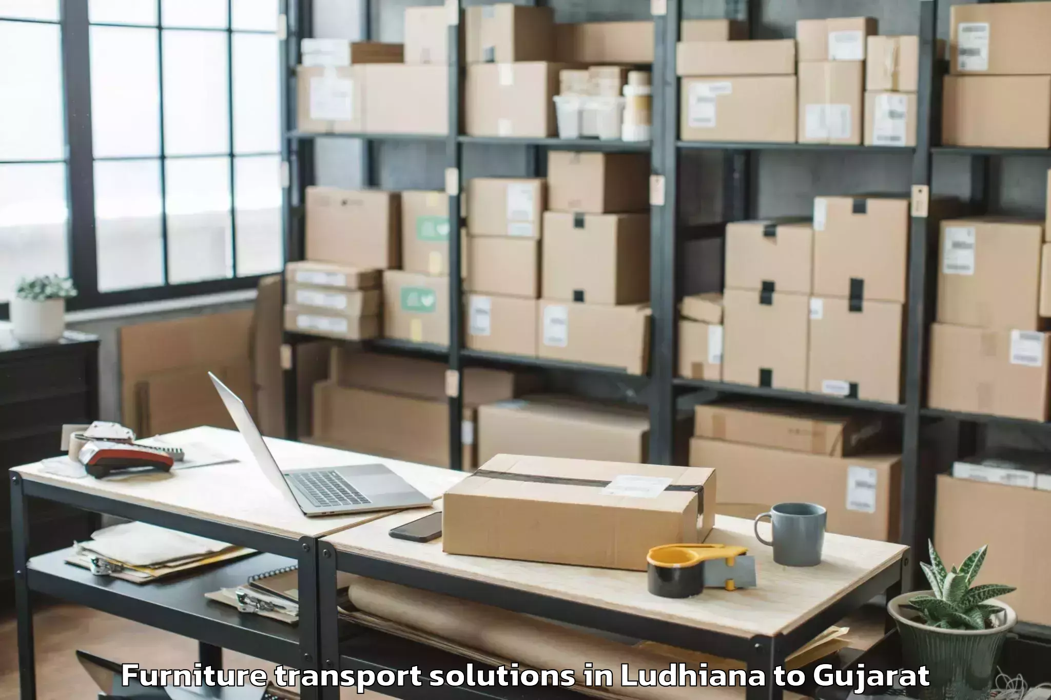 Book Ludhiana to Lodhika Furniture Transport Solutions